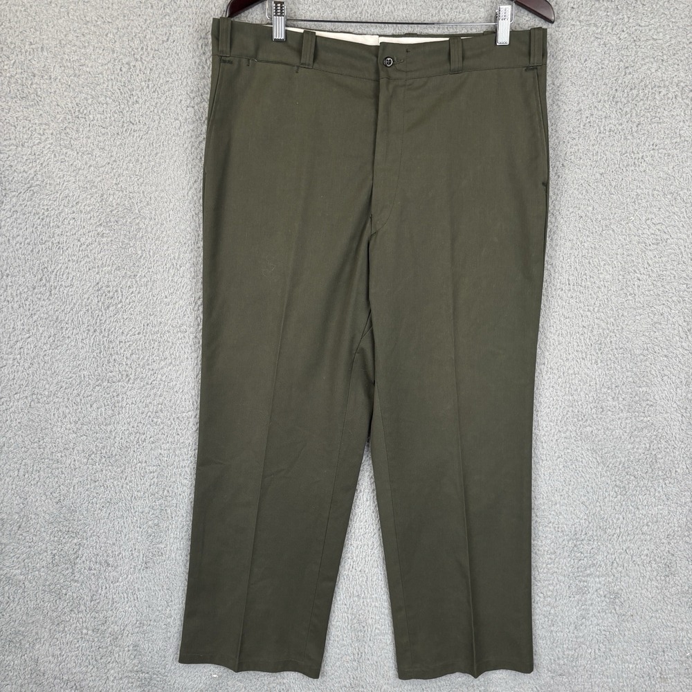 Vintage Sears Pants Mens 38x28 (Fits 36x28) Green Perma Prest 42 Talon USA 80s